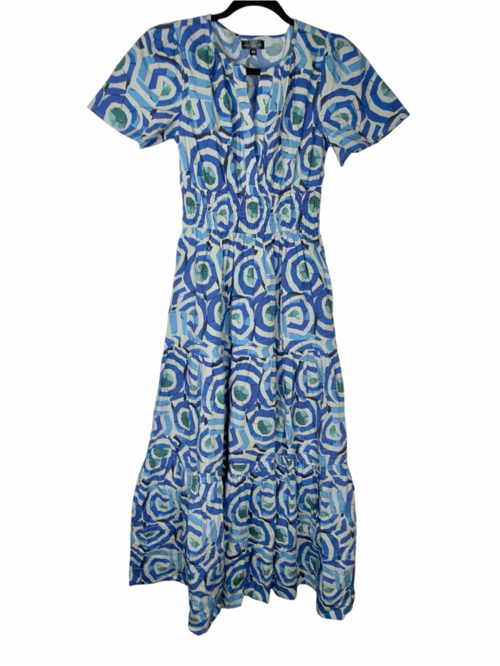 Area Stars NWOT Women’s “Hampton” Short Sleeve Tiered Midi Dress W/Pockets. XS. - Picture 16 of 16